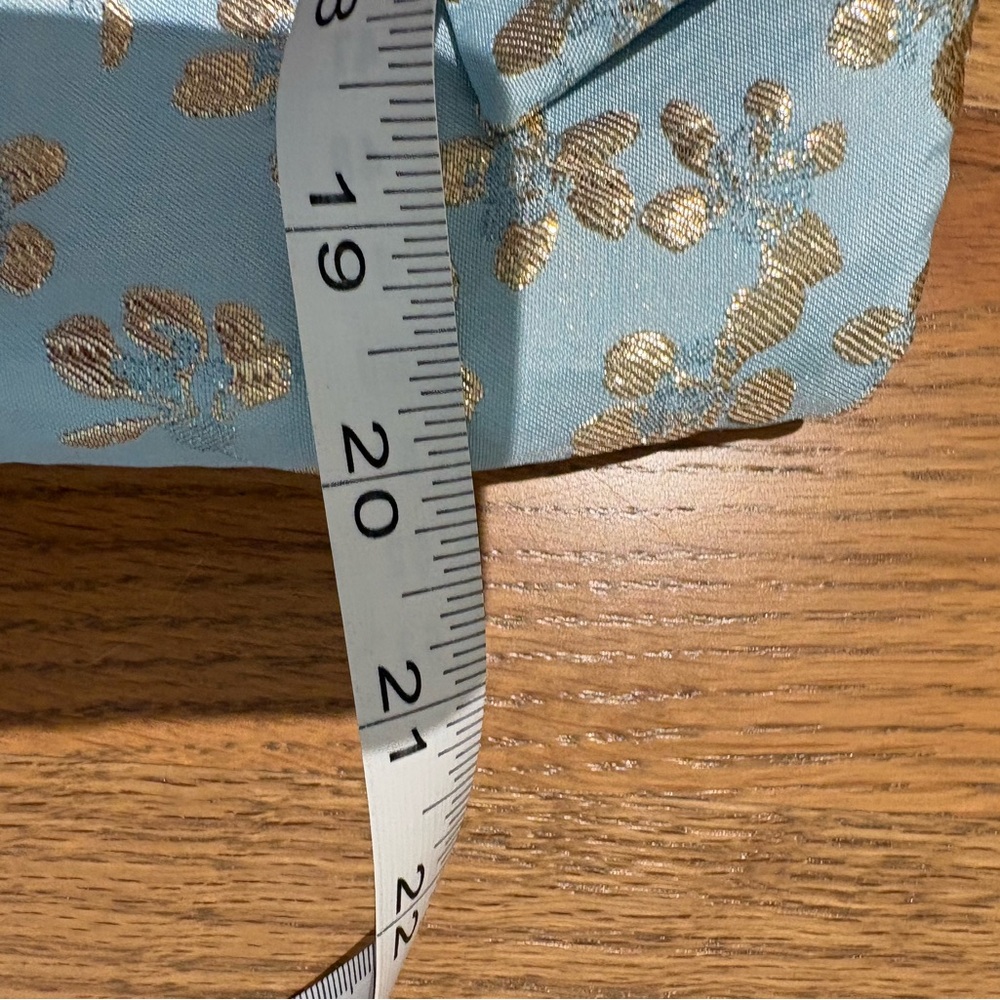 Lilly Pulitzer Strapless Light Blue Dress with Gold Floral Jacquard - Picture 8 of 9